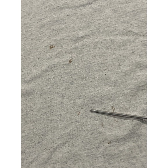 Vintage 90s Fishing "Here Fishy Fishy" Embroidered Logo Gray T-Shirt Size XL - Picture 3 of 8